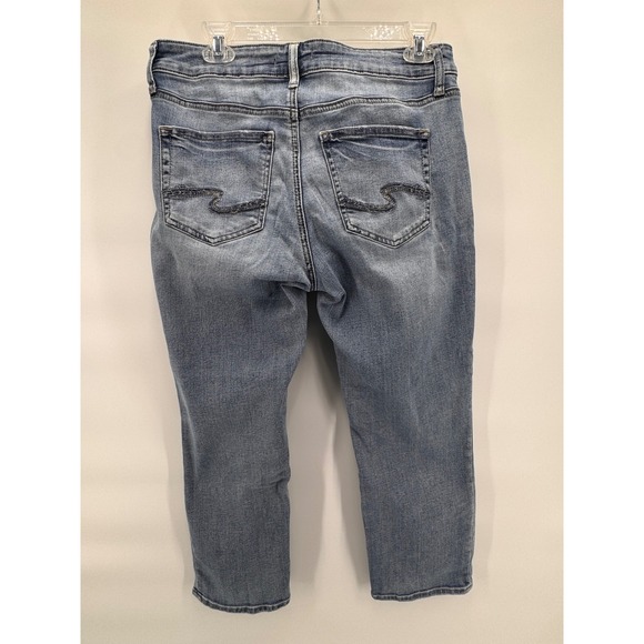 Silver Jeans Suki Capri Womens Denim Jeans W30 Light Wash Distressed - Picture 3 of 7